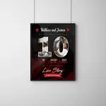 10 Years of Love – Personalized Couple Photo Collage Frame | Anniversary Special Gift
