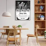 Floral Couple Portrait Frame – Personalized Black & White Love Quote Frame