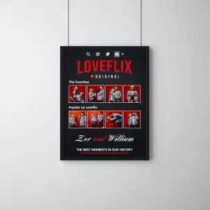 LOVEFLIX Gallery Frame – Personalized Netflix Style Couple Photo Collage