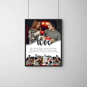 Minimal Love Couple Frame – Personalized Romantic Photo Collage with Quote