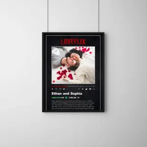 LOVEFLIX Couple Frame – Personalized Netflix Style Love Story Photo Frame