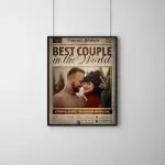 Best Couple Newspaper Frame – Personalized Vintage Love Story Poster