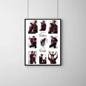 Best Father in the World Collage Frame – Personalized Memory Photo Frame for Dad