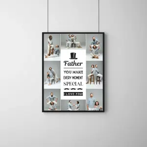 Father Appreciation Collage Frame – Personalized Premium Memory Frame for Dad