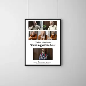 Favorite Hero Collage Frame – Personalized Grandpa Memory Photo Frame
