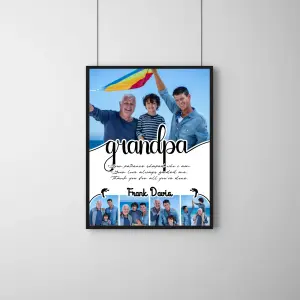 Grandpa Love Memory Frame – Personalized Family Collage Gift for Grandpa