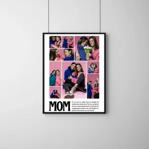 MOM Magazine Style Collage Frame – Personalized Mother Memory Photo Gift