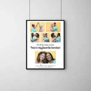 Favorite Heroine Mom Frame – Personalized Mother Memory Collage Gift
