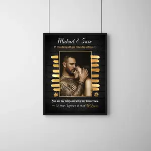 Luxury Couple Photo Frame – Personalized Romantic Gold Accent Love Frame