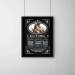 Elegant Couple Chalkboard Frame – Personalized Love Story with Date & Traits