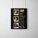 Personalized Love Letter Frame – Romantic Couple Photo Collage with Custom Message