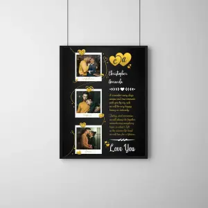 Personalized Love Letter Frame – Romantic Couple Photo Collage with Custom Message